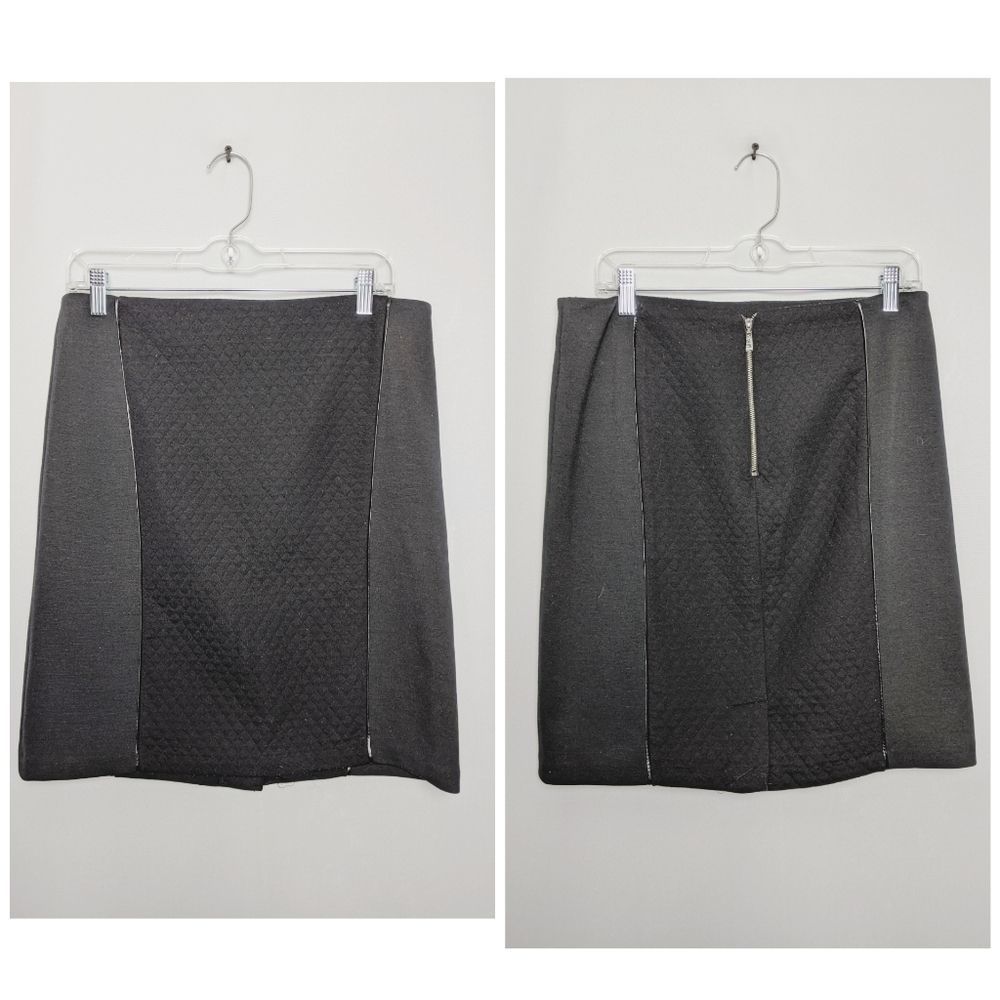 Y2K Laundry By Shelli Segal Black A Line Skirt Quilted Vegan Leather